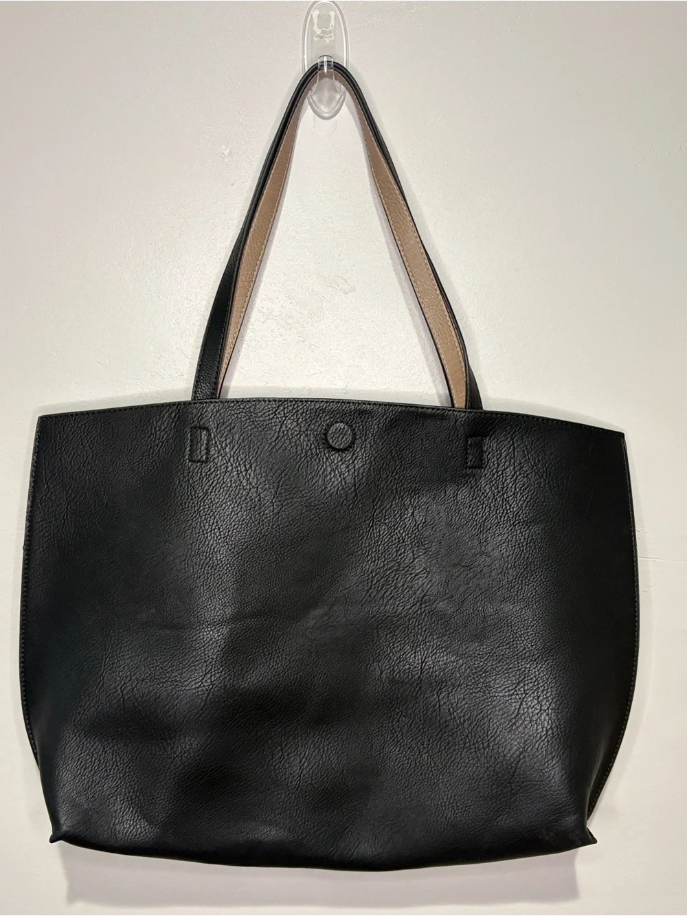 Antik Kraft Black Vegan Leather Shoulder Tote - NWT